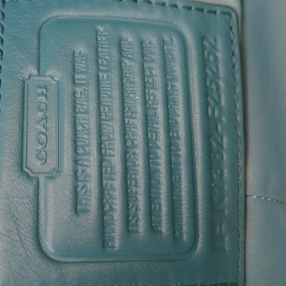 Coach Teal Pleated Taylor Satchel 25252 - Picture 10 of 16